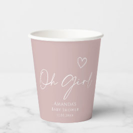 Oh Girl Minimalistisch Moderne Babydusche Pappbecher