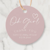 Oh Girl Modern Baby Dusche Geschenkanhänger (Vorderseite)