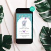 Oh Girl Niedlich Elephant Baby Dusche Einladung