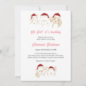 Oh Girl Niedlich Puppy Weihnachts Weihnachtsdusche Einladung (Vorderseite)