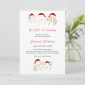 Oh Girl Niedlich Puppy Weihnachts Weihnachtsdusche Einladung (Stehend Vorderseite)