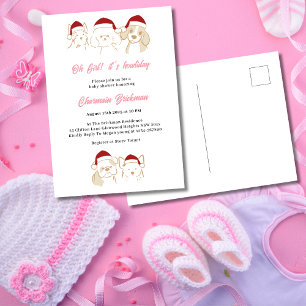 Oh Girl Niedlich Puppy Weihnachts Weihnachtsdusche Postkarte