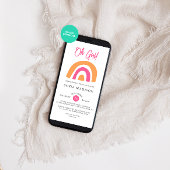 Oh Girl Rainbow Pink Baby Sower Einladung