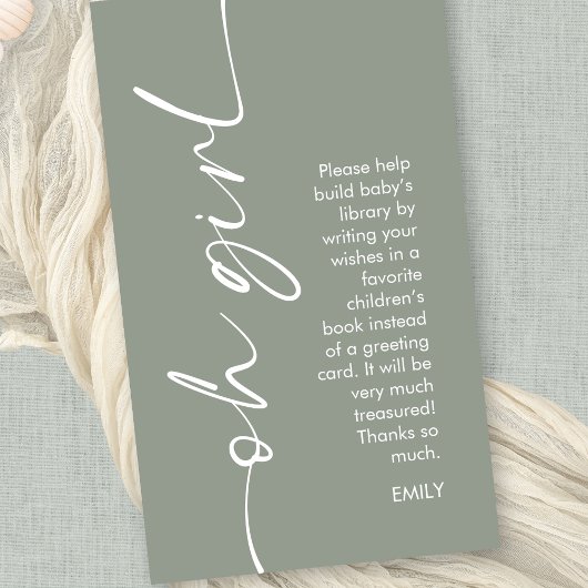 Oh Girl Sage Books for Baby Shooter Begleitkarte