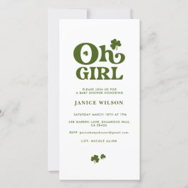 Oh Girl St.Patrick's Day Baby Shower Digital Evite Ankündigung