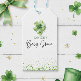 Oh Girl St. Patrick's Day Baby Shower Green  Geschenkanhänger