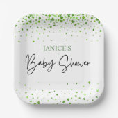 Oh Girl St. Patrick's Day Baby Shower Green  Pappteller (Vorderseite)