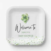 Oh Girl St. Patrick's Day Baby Shower Green  Pappteller (Vorderseite)