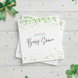 Oh Girl St. Patrick's Day Baby Shower Green  Serviette