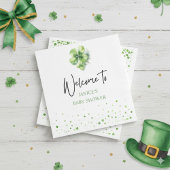 Oh Girl St. Patrick's Day Baby Shower Green  Serviette