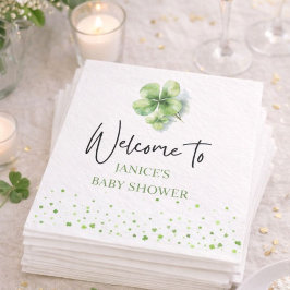 Oh Girl St. Patrick's Day Baby Shower Green  Serviette