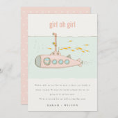 Oh Girl Underwater U-Boot Baby Ankündigung (Vorne/Hinten)