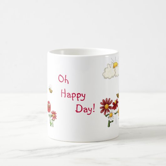 Oh glücklicher Tag Becher Kaffeetasse (Mittel)