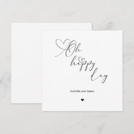 Oh glücklicher Tag Herz verzierte Hochzeit  Karte