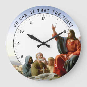 Oh Gott ist das die Zeit? Funny Jesus Christ Clock Große Wanduhr