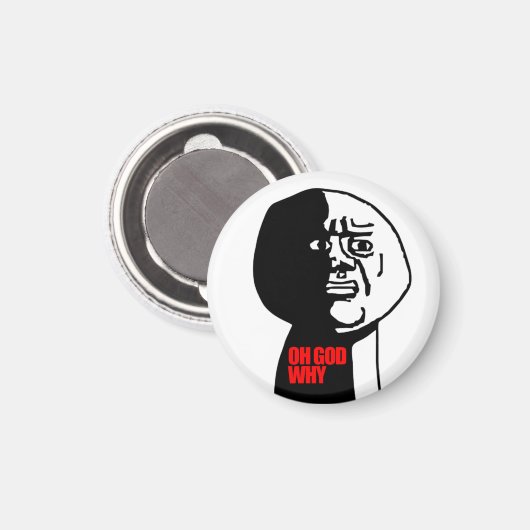 Oh Gott, warum Magnet (retuschiert) (Vorderseite/Rückseite)