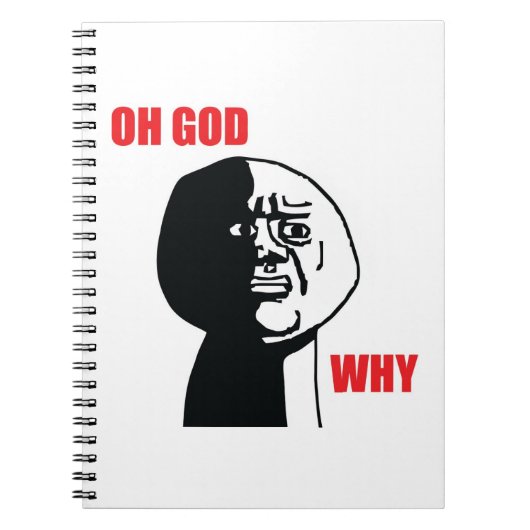 Oh Gott warum - Notizbuch Notizblock (Vorderseite)