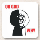Oh Gott warum - Set von 6 Korken-Untersetzer Getränkeuntersetzer (Vorderseite)