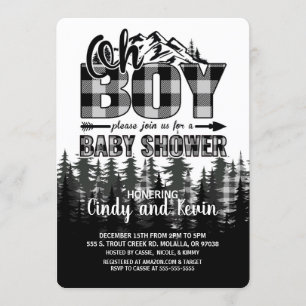 Oh graue Holzfäller-Babyparty-Einladung Einladung