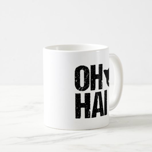 Oh Hai Funny Cat Kaffeetasse (VorderseiteRechts)