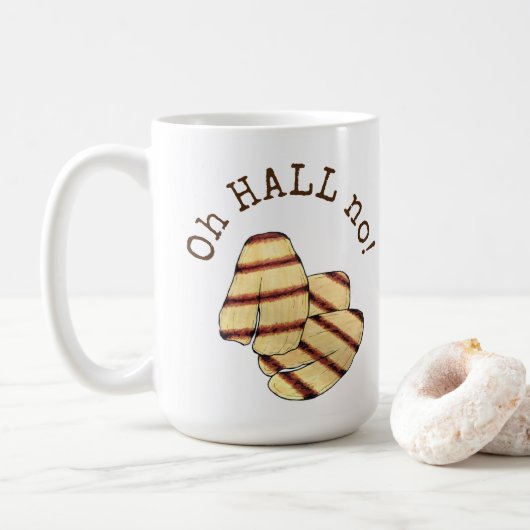 Oh HALL (Hölle) Nein! Halloumi Grillkäse-Feinschme Kaffeetasse (Mit Donut)