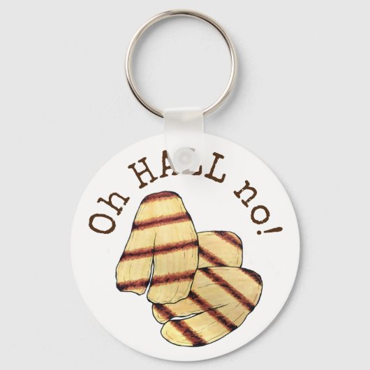 Oh HALL (Hölle) Nein! Halloumi Grillkäse-Feinschme Schlüsselanhänger (Vorderseite)