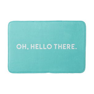 Oh Hallo da Typografie Blue Bath Mat Badematte