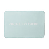Oh Hallo da Typografie Blue Monogram Bath Mat Badematte (Vorderseite)