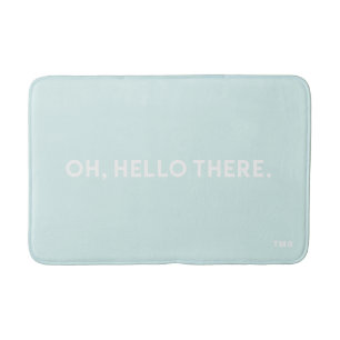 Oh Hallo da Typografie Blue Monogram Bath Mat Badematte