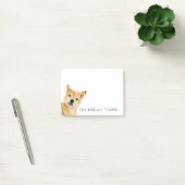 Oh hallo dort | Shiba Inu Aquarell-Malerei Post-it Klebezettel (Büro)