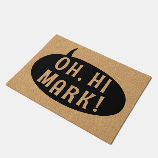 Oh hallo Kennzeichen-lustige humorvolle Fußmatte (Schrägansicht)
