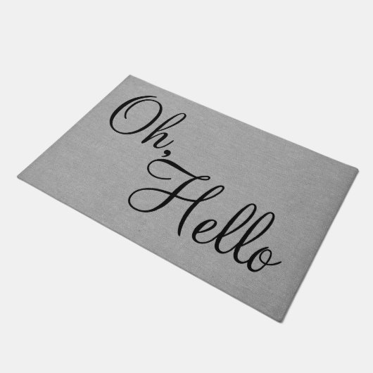 Oh, hallo lustige Zitat Sprichwort Spaß Hipster gr Fußmatte (Schrägansicht)