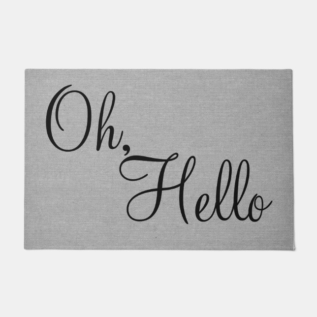 Oh, hallo lustige Zitat Sprichwort Spaß Hipster gr Fußmatte (Vorderseite)