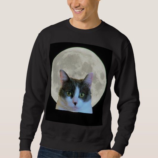 Oh, hallo Miezekatze und der Vollmond Sweatshirt (Vorderseite)