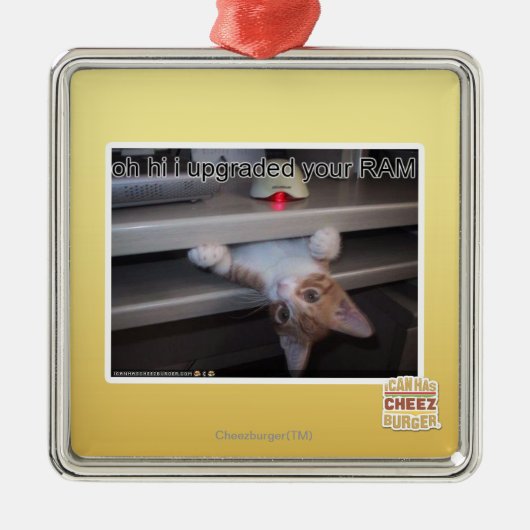 oh hallo verbesserte ich Ihr RAM Silbernes Ornament (Vorne)