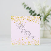 Oh Happy Day Gold Glitter Greeting Card Karte (Stehend Vorderseite)