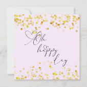 Oh Happy Day Gold Glitter Greeting Card Karte (Vorderseite)