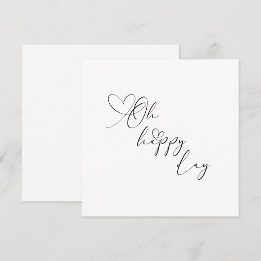 Oh Happy Day Heart Embellished Greeting Card Karte (Vorne/Hinten)