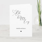 Oh Happy Day Heart Embellished Wedding  Karte (Vorderseite)