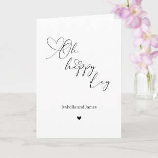 Oh Happy Day Heart Embellished Wedding  Karte