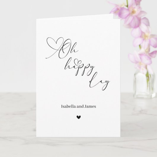 Oh Happy Day Heart Embellished Wedding  Karte (Orchidee)