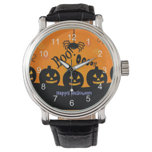 Oh! Happy Halloween in Orange und Schwarz Armbanduhr