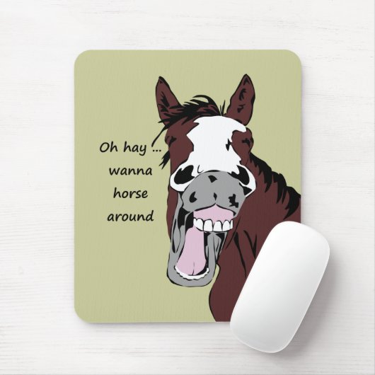 Oh hau will Pferd um Spaß Zitat Funny Pferd Mousepad (Mit Mouse)