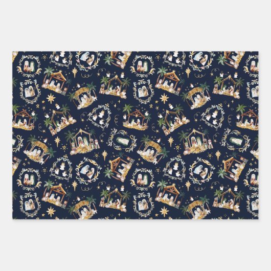 Oh, Heilige Nacht Afrikanische Krippe Weihnachten Geschenkpapier Set (Vorderseite 3)