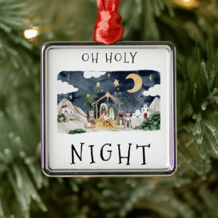Oh, Heilige Nacht Afrikanische Krippe Weihnachten Ornament Aus Metall