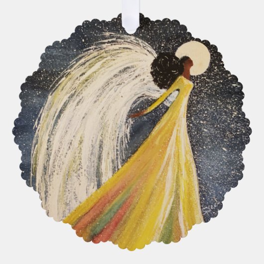 Oh, Heilige Nacht Angel Papier Ornament (Vorderseite)
