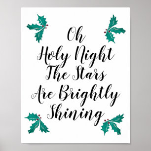 Oh, heilige Nacht die Sterne sind ein helles Poste Poster