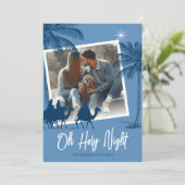 Oh Heilige Nacht Foto Weihnachtskarte Feiertagskarte (Stehend Vorderseite)