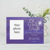 Oh Heilige Nacht Foto Weihnachtskarte Feiertagskarte (Stehend Vorderseite)