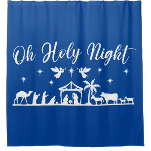 Oh Heilige Nacht Ganze Geburt & Engel Duschvorhang